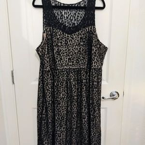 Lane Bryant leopard black sleeveless sheer dress